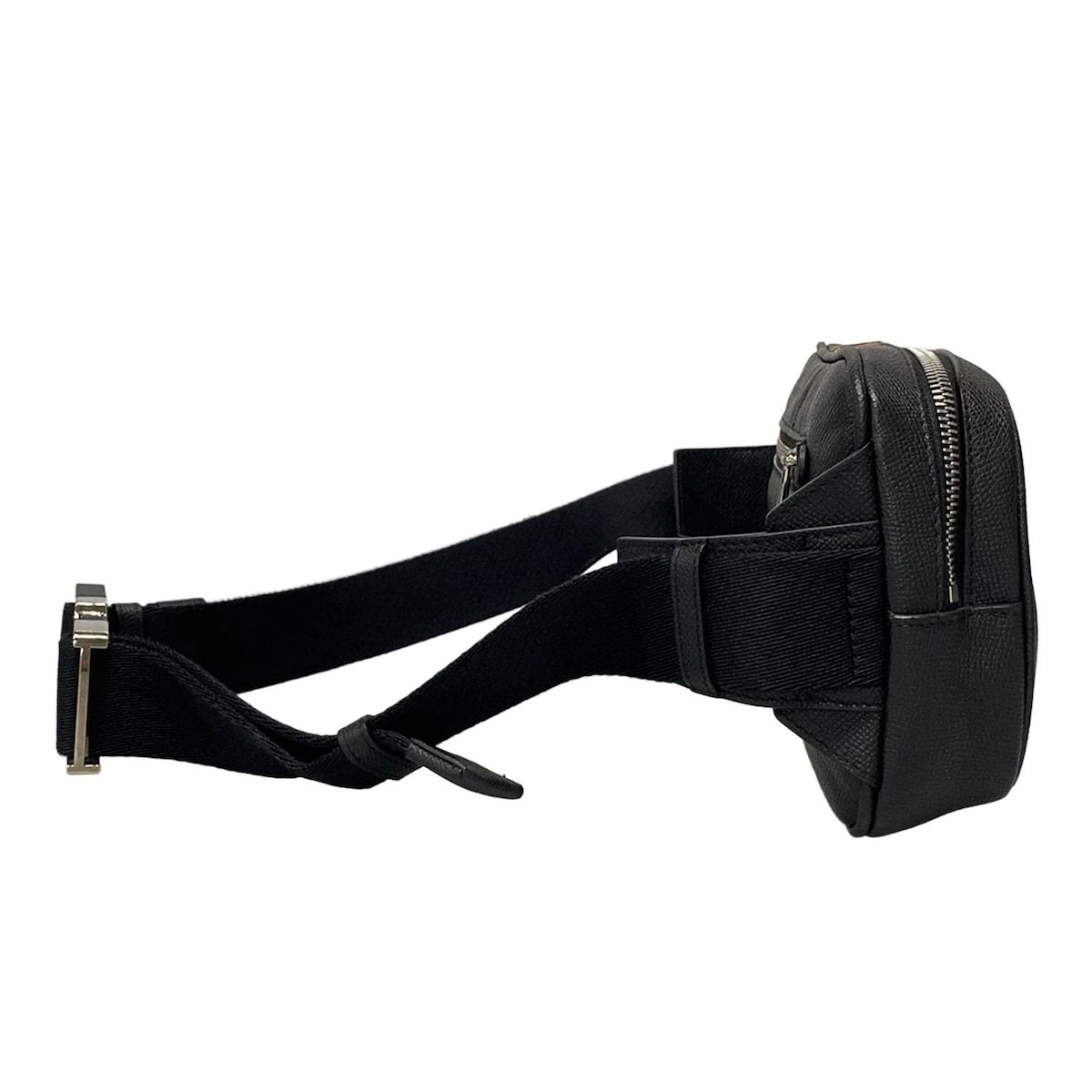 BURBERRY Burberry バーバリー ウエストポーチ 黒×白×マルチ レザー