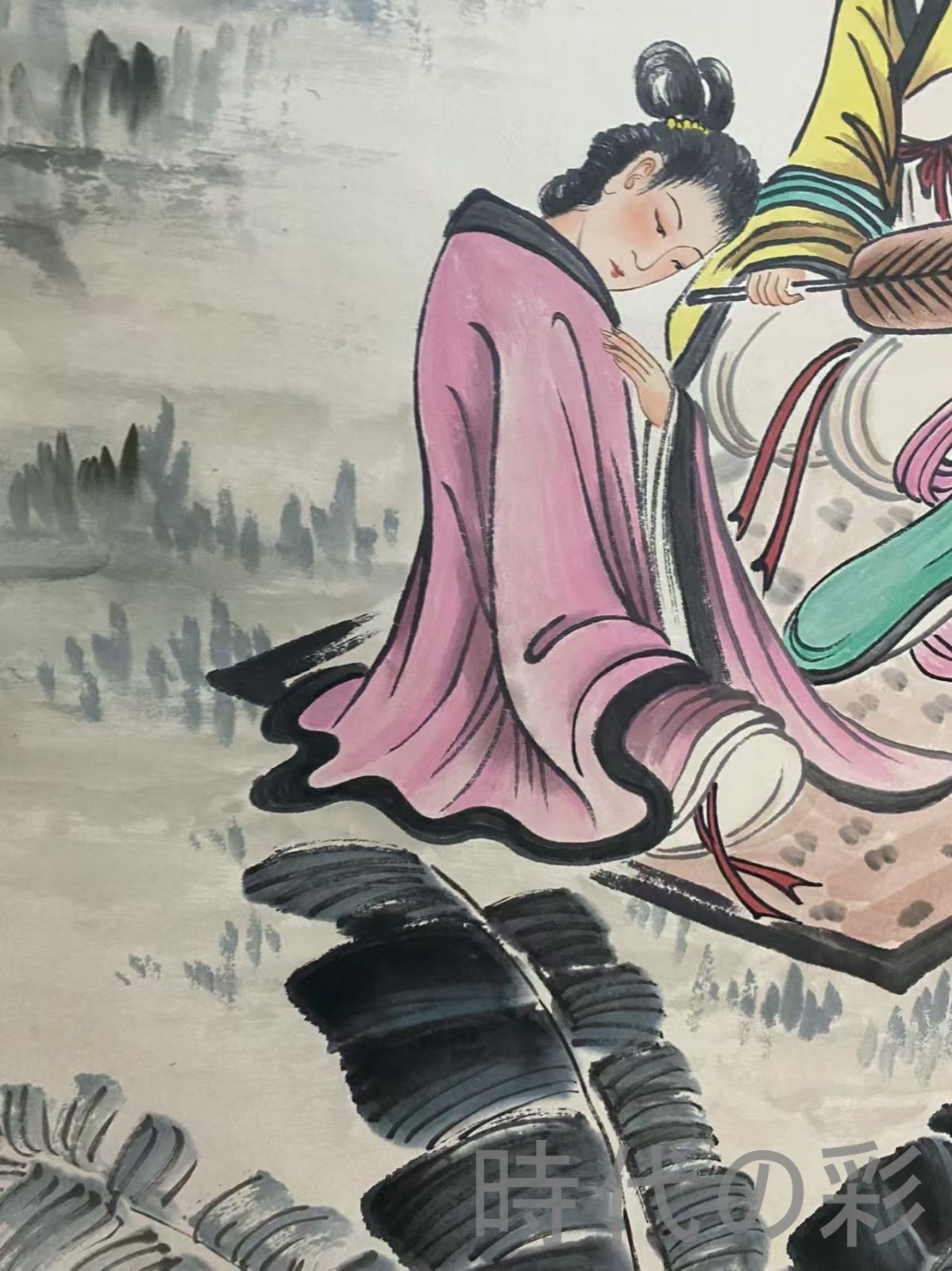 中国古美術 近代 傅抱石款 人物画 宣紙 四尺中堂画 肉筆 手描き 唐物 掛け軸 水墨画 水彩画 国画 絵画 古画 書道 名家書画 古玩 R0709181825 WWW_IBETON_RU