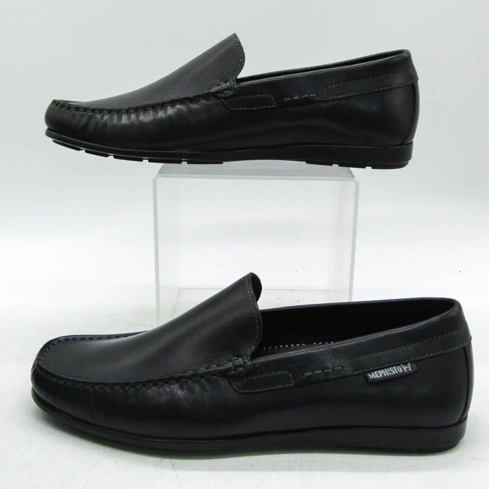 高評価!!$$超人気メフィスト スリッポン 未使用 本革 レザー ブランド シューズ 紳士靴 黒 メンズ US9サイズ ブラック Mephisto BOA 介護靴