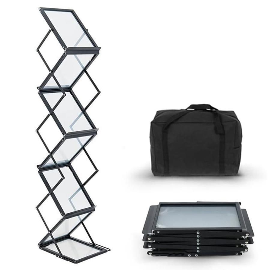 awliye マガジンラック パンフレットスタンド キャスター付き（ブラック） awliye マガジンラック パンフレットスタンド キャスター付き