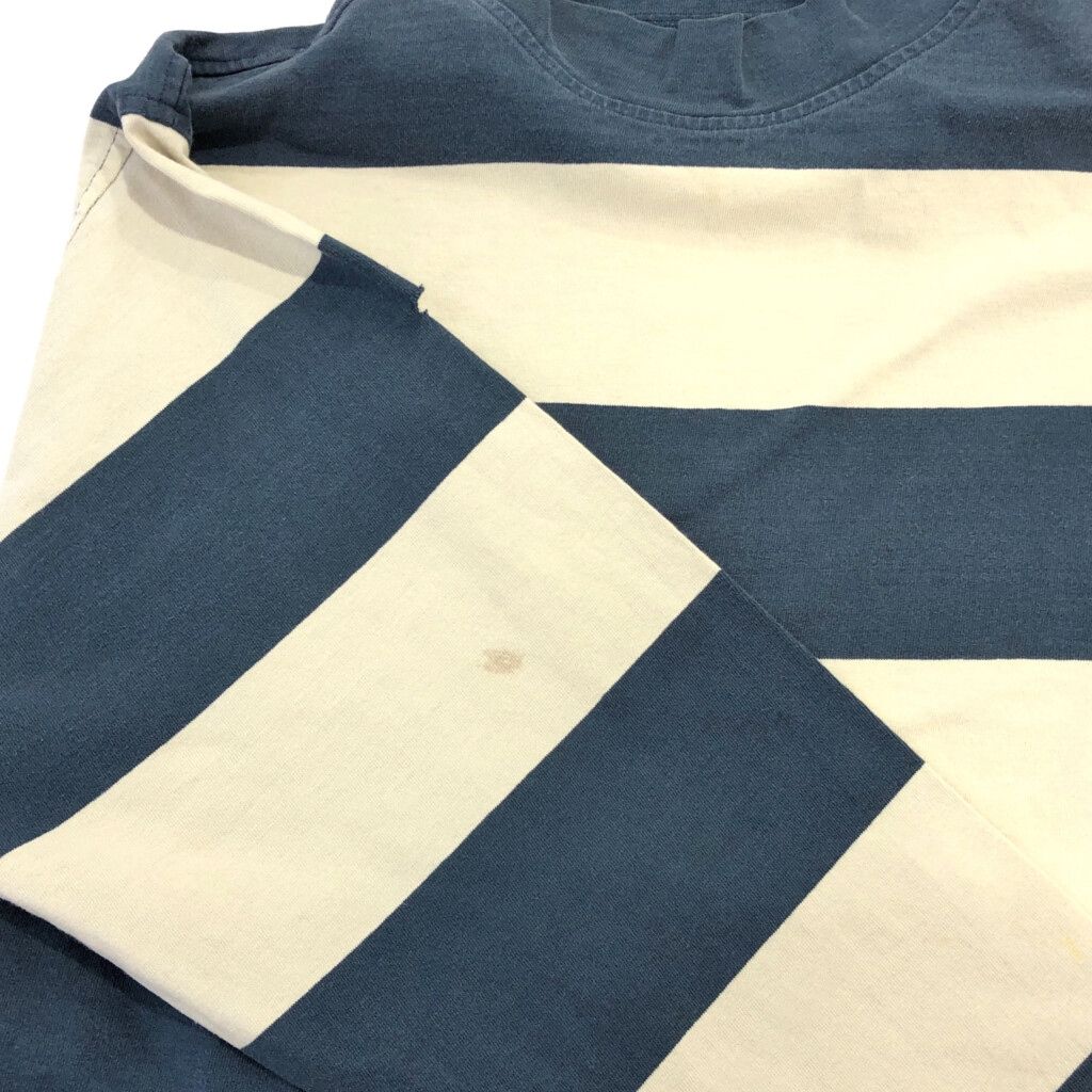 90s OLD GAP モックネック ファット ボーダー スウェット シャツ 90s OLD GAP モックネック ファット ボーダー スウェット シャツ