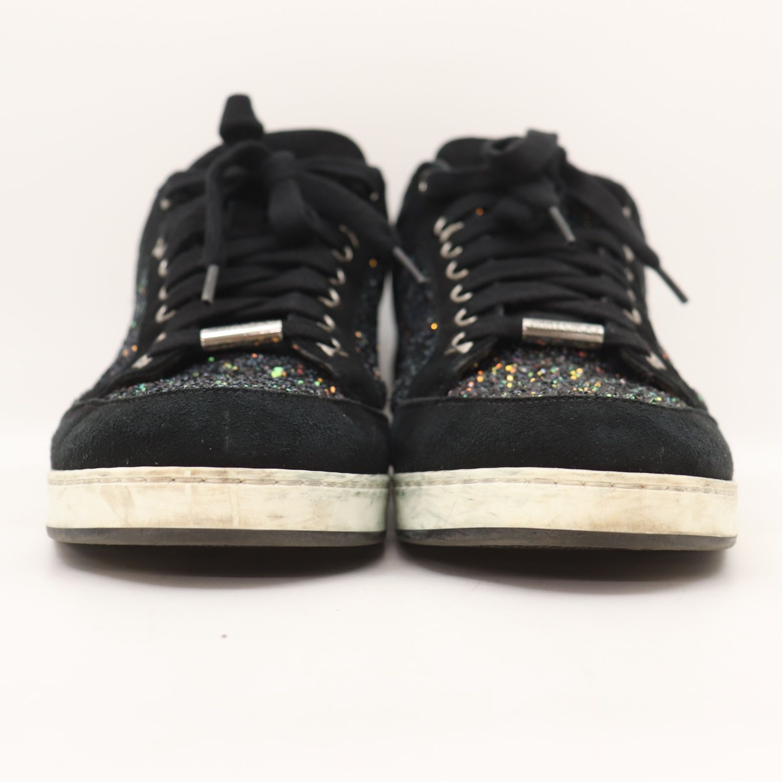 JIMMY CHOO フラットシューズ 黒 スエード ラメ JIMMY CHOO フラットシューズ 黒 スエード ラメ