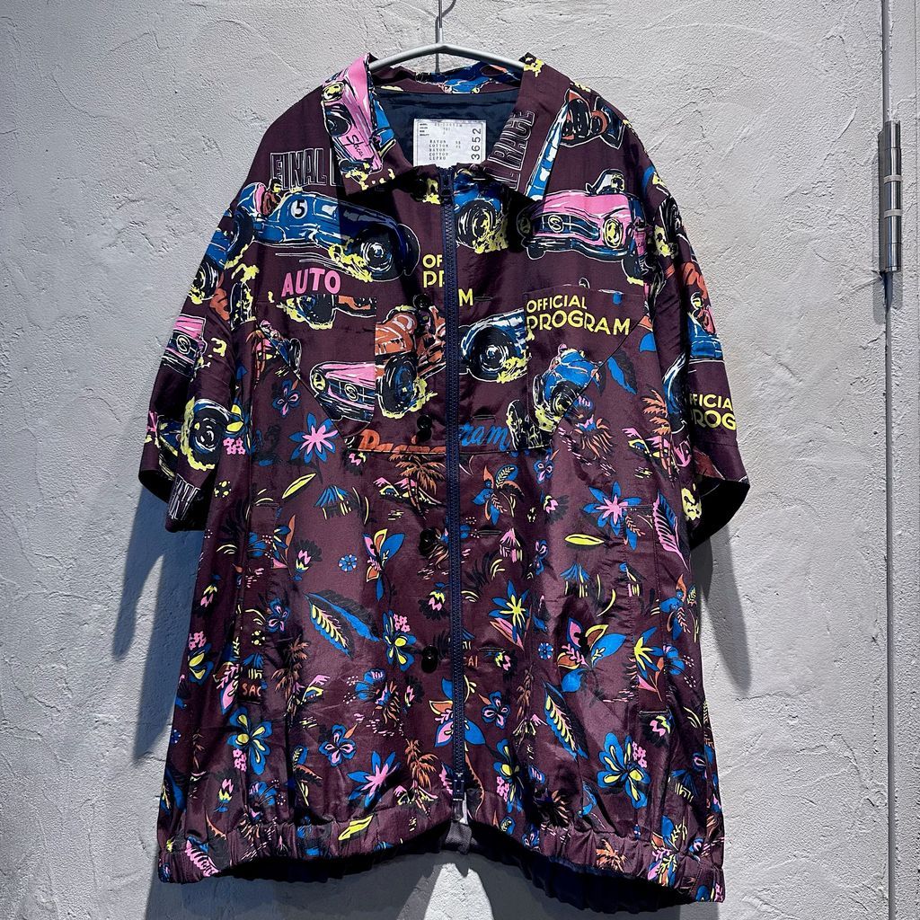sacai サカイ 25SS Car Race Tropical Pront Shirt ジップシャツ 25-03652M マルチカラー size 2 代官山A10