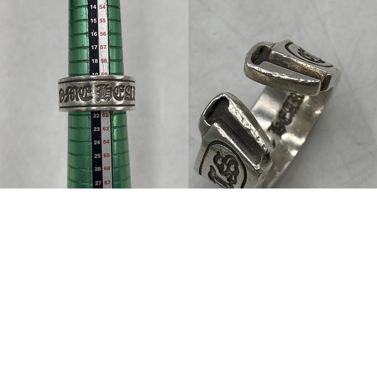 クロムハーツ　アクセサリー　スクロールラベル　プレート 中古品】CHROME HEARTS クロムハーツ 925 SCROLL LABEL RING