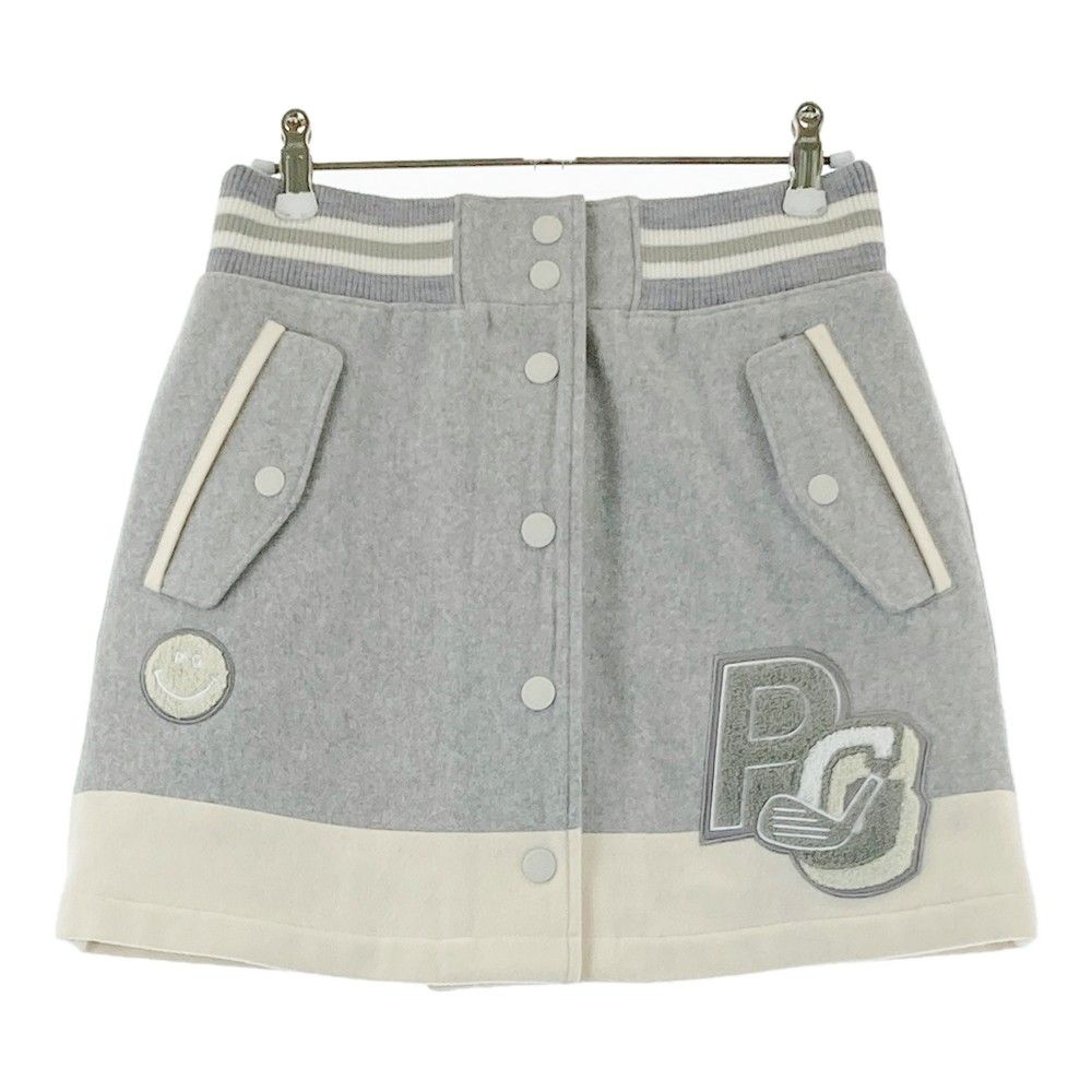 サイズ：0 PEARLY GATES パーリーゲイツ 2023年モデル 中綿スカート カレッジワッペン  グレー系 [240101150674]# ゴルフウェア レディース ストスト