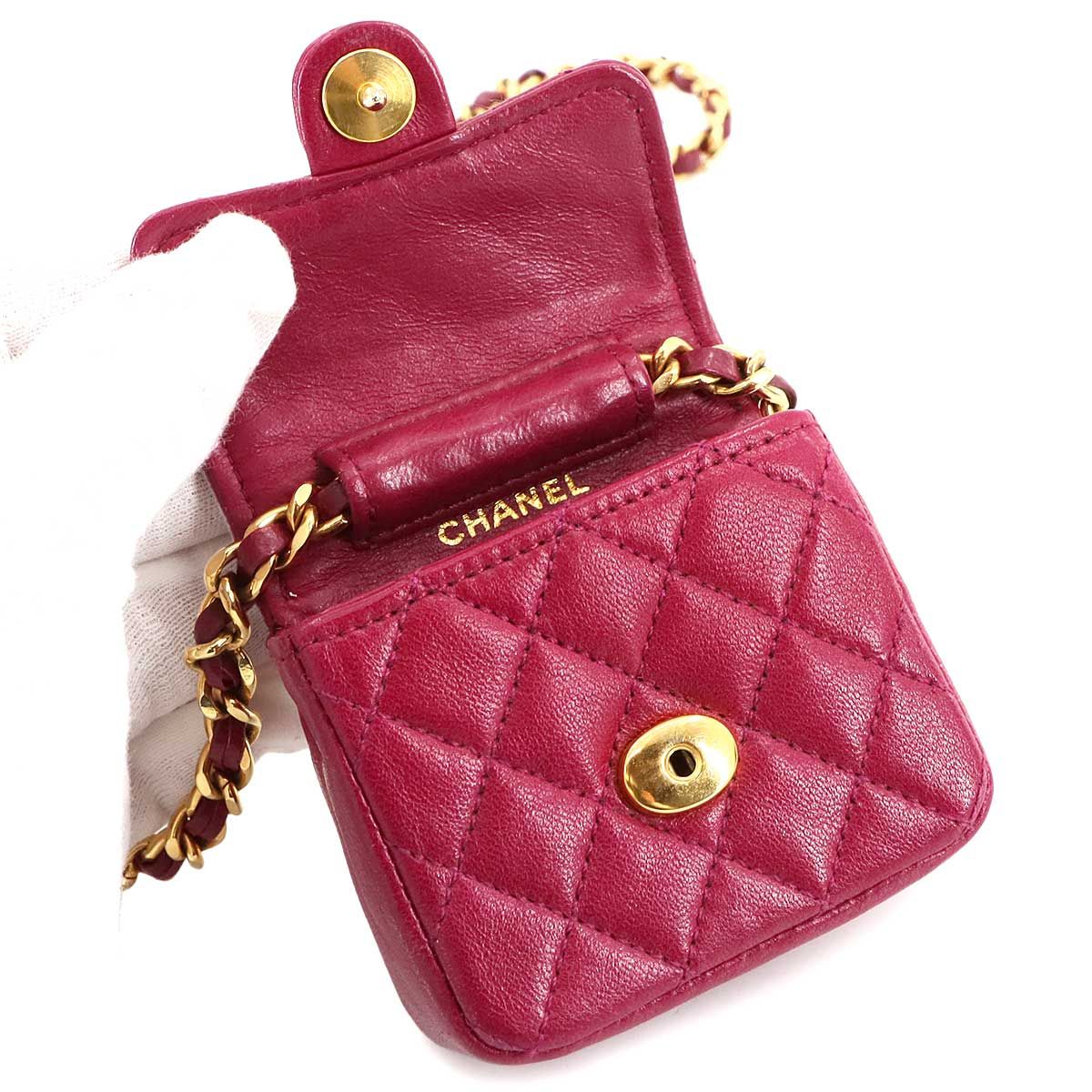 美品 シャネル CHANEL ミニミニ マトラッセ チェーン ショルダー