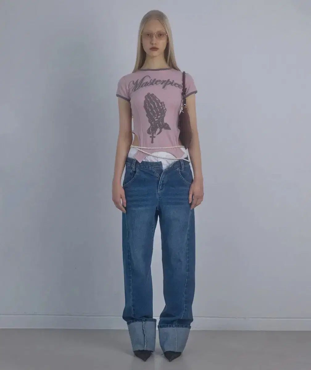 SCULPTOR(スカルプター) Corset Line Tee Baby Pink コルセット