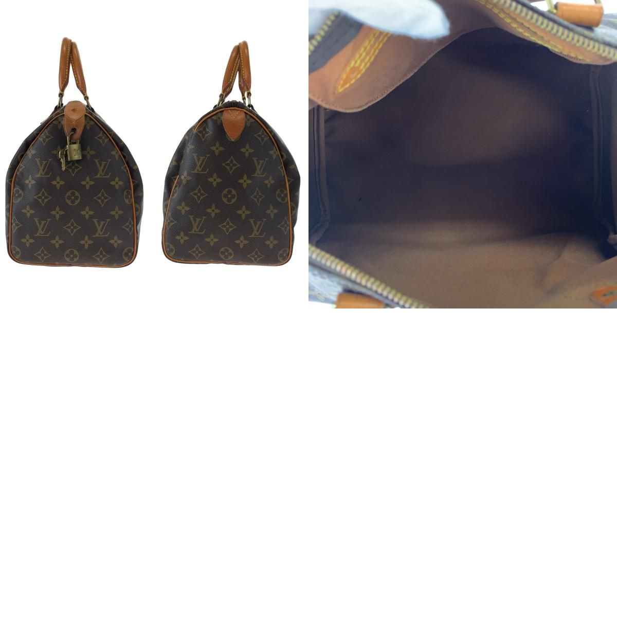 LOUIS VUITTON ルイヴィトン モノグラム スピーディ30 なるし ブラウン 茶 ゴールド金具 PVC M41526 ボストン