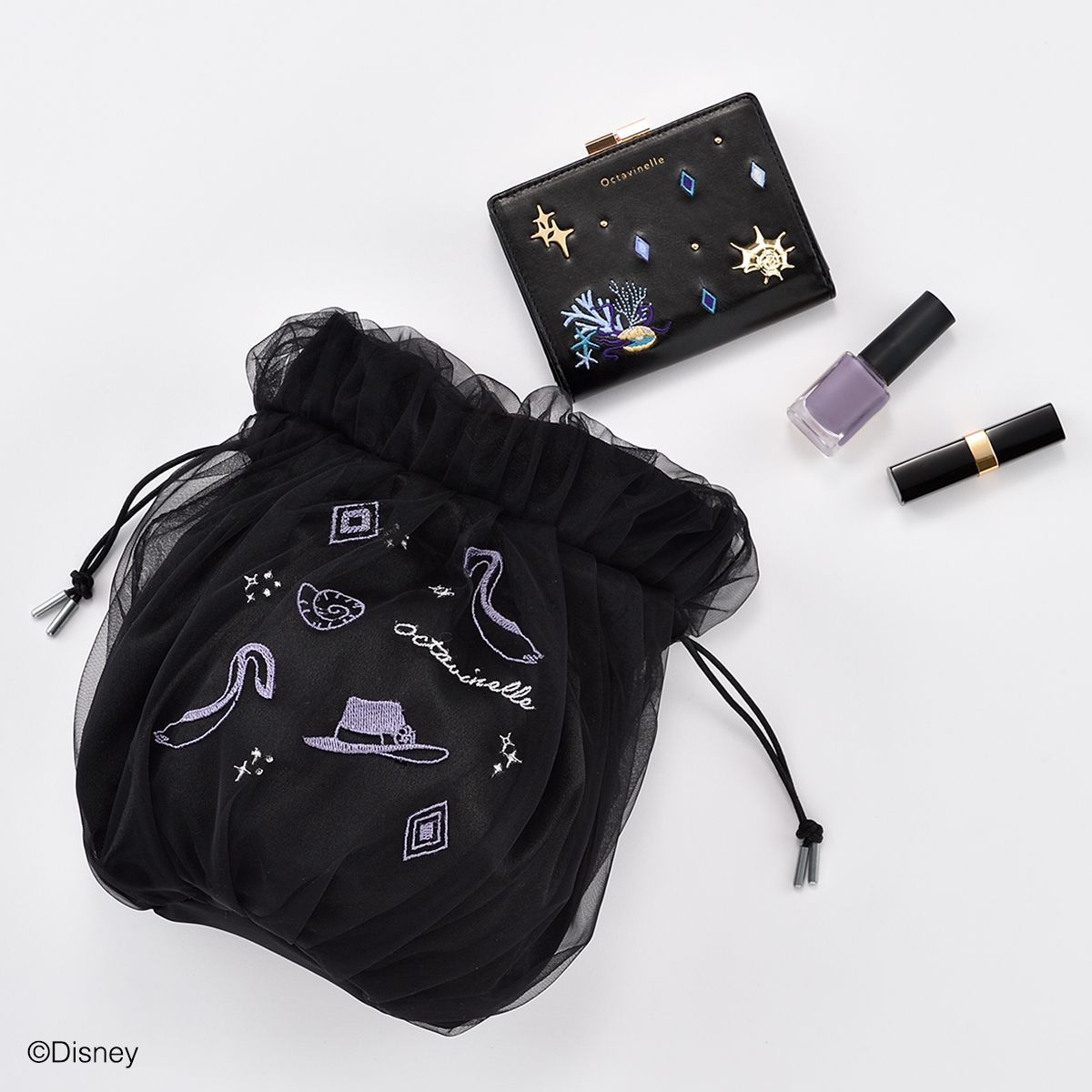 ツイステ muddie コラボ 財布+スマホポシェット　オクタ【新品未使用】 ツイステ muddie コラボ シアーポシェット オクタヴィネル