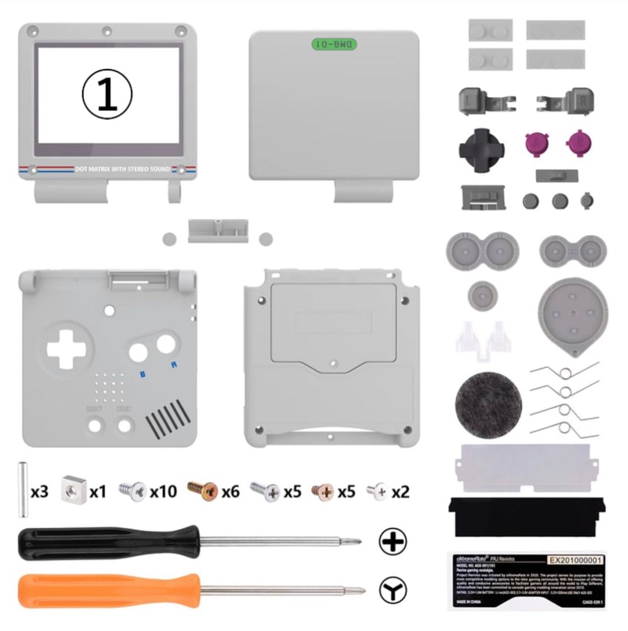 GBASP EXシェル レトロスタイル（IPS液晶実装加工済み） - メルカリ