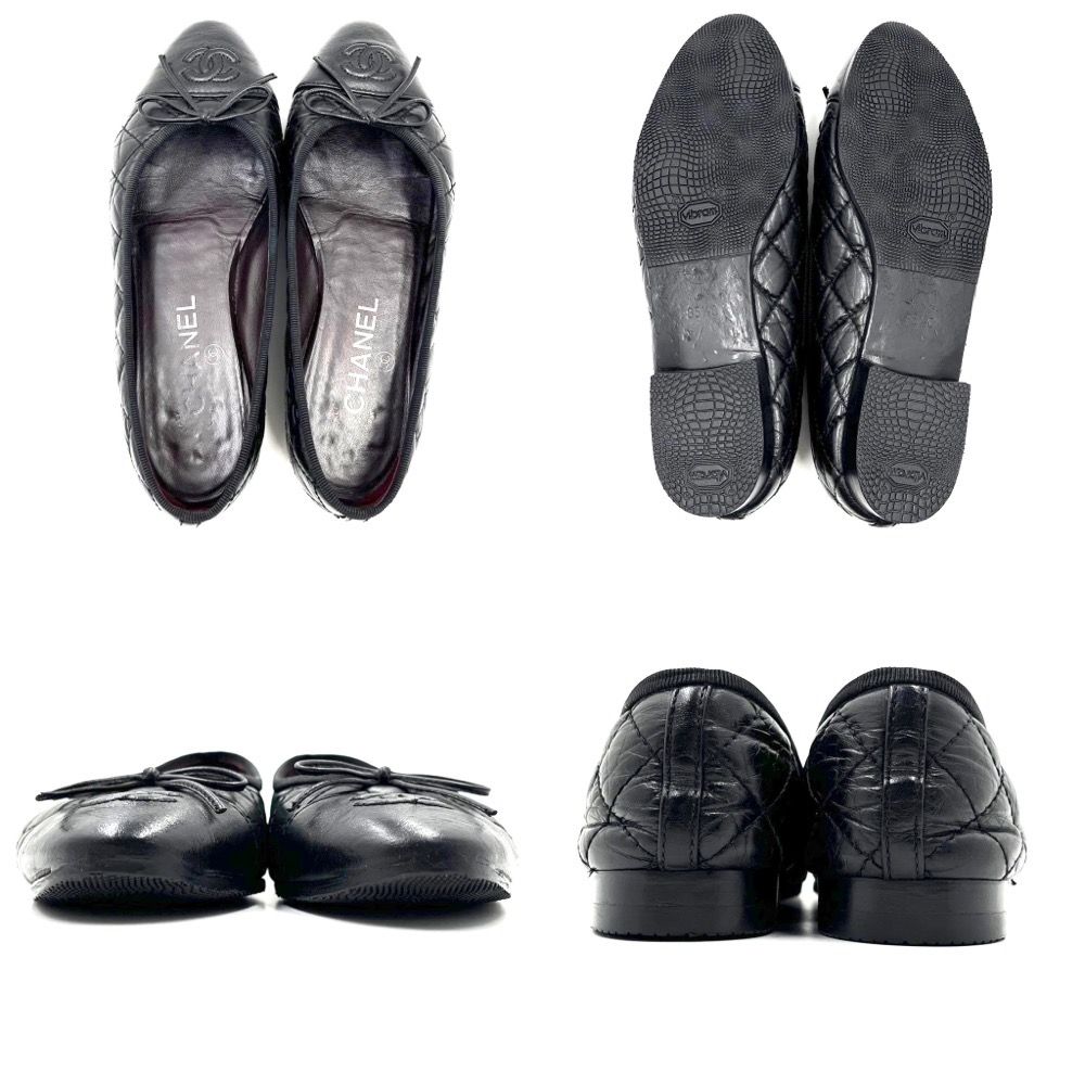 CHANEL シャネル パンプス ヒール ココマーク キルティング レザー 黒 CHANEL - シャネル CHANEL ココマーク パンプス 靴 レザー