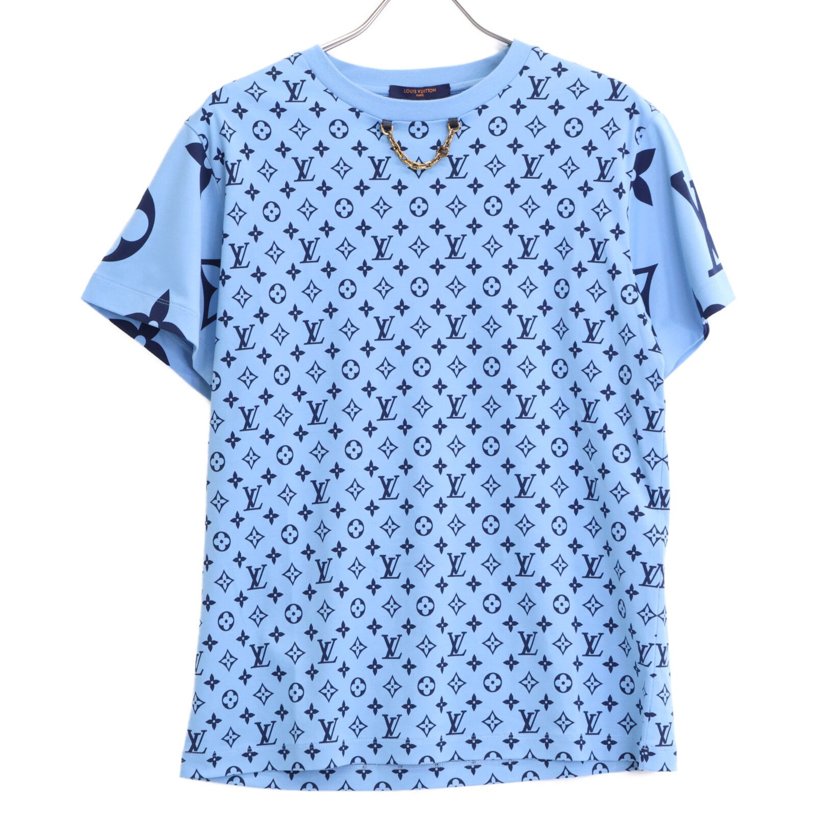LOUIS VUITTON ルイヴィトン 正規 22年製 RW 222 W PR 3 FNTS 40 ミックスドモノグラム チェーン付 半袖Tシャツ M