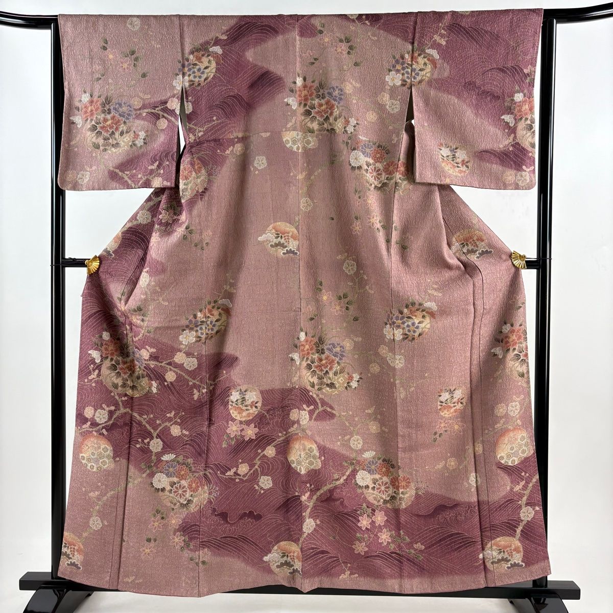 2025，格安】 訪問着 身丈152cm 裄丈64.5cm M 袷 落款 辻が花柄 霞