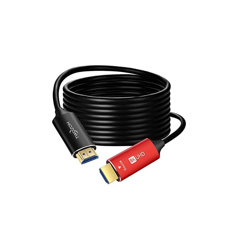 Twozoh 8K ファイバー HDMI ケーブル 20M 高速HDMI 2.1 光 ファイバーコード 48Gbps 8K 60Hz 4K 120Hz