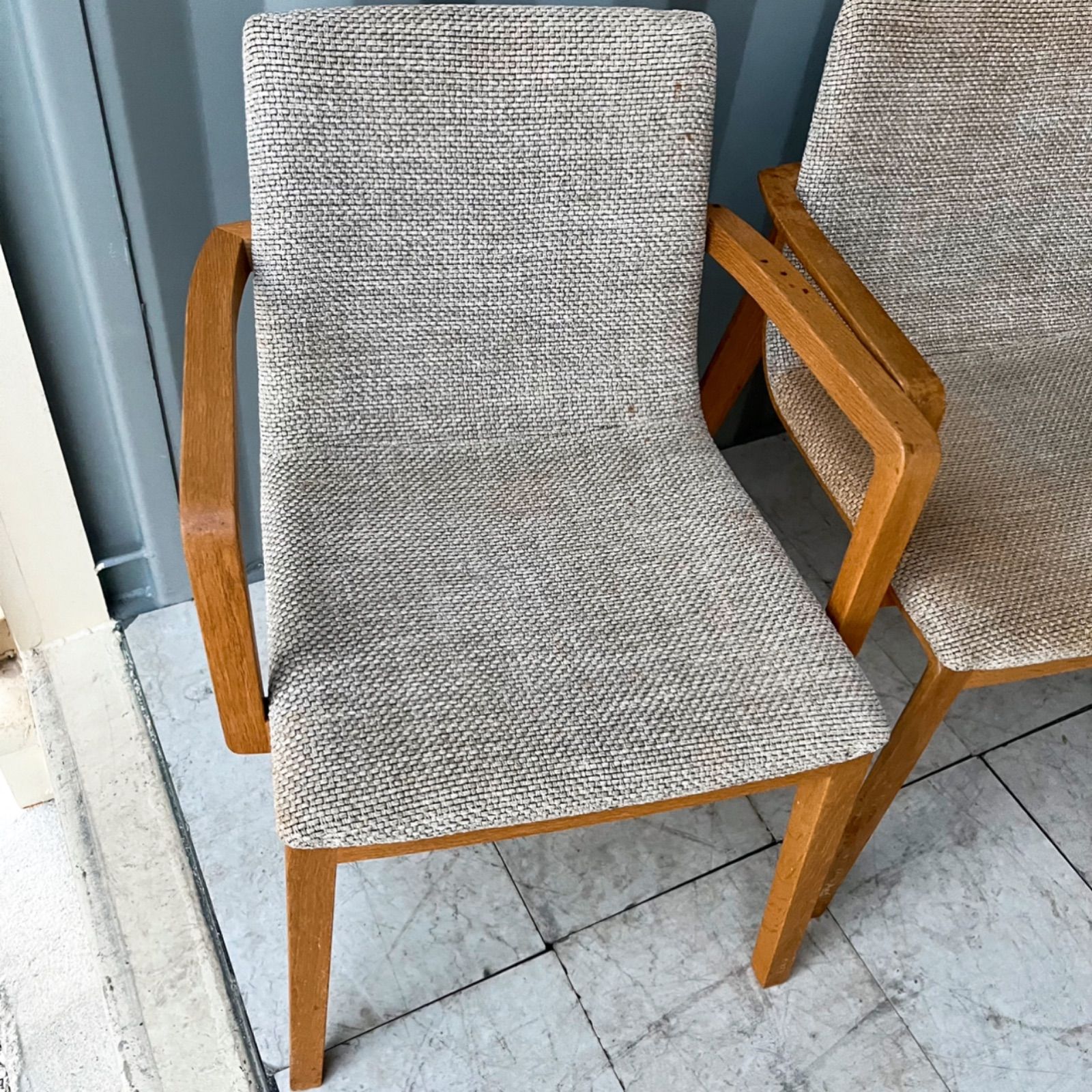 取付無料！カンディハウス チャレンジアームチェア ナチュラルファブリック3脚✨ 取付無料！カンディハウス チャレンジアームチェア ナチュラル