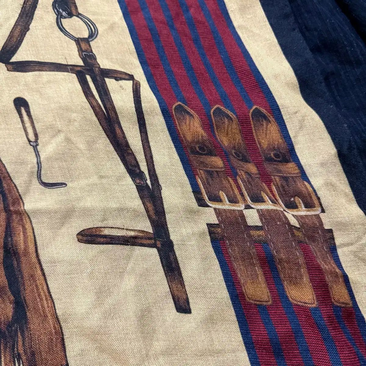 Lauren Ralph Lauren チェーンパターンスカーフ 美品】RALPH LAUREN ラルフローレン 大判スカーフ ショール