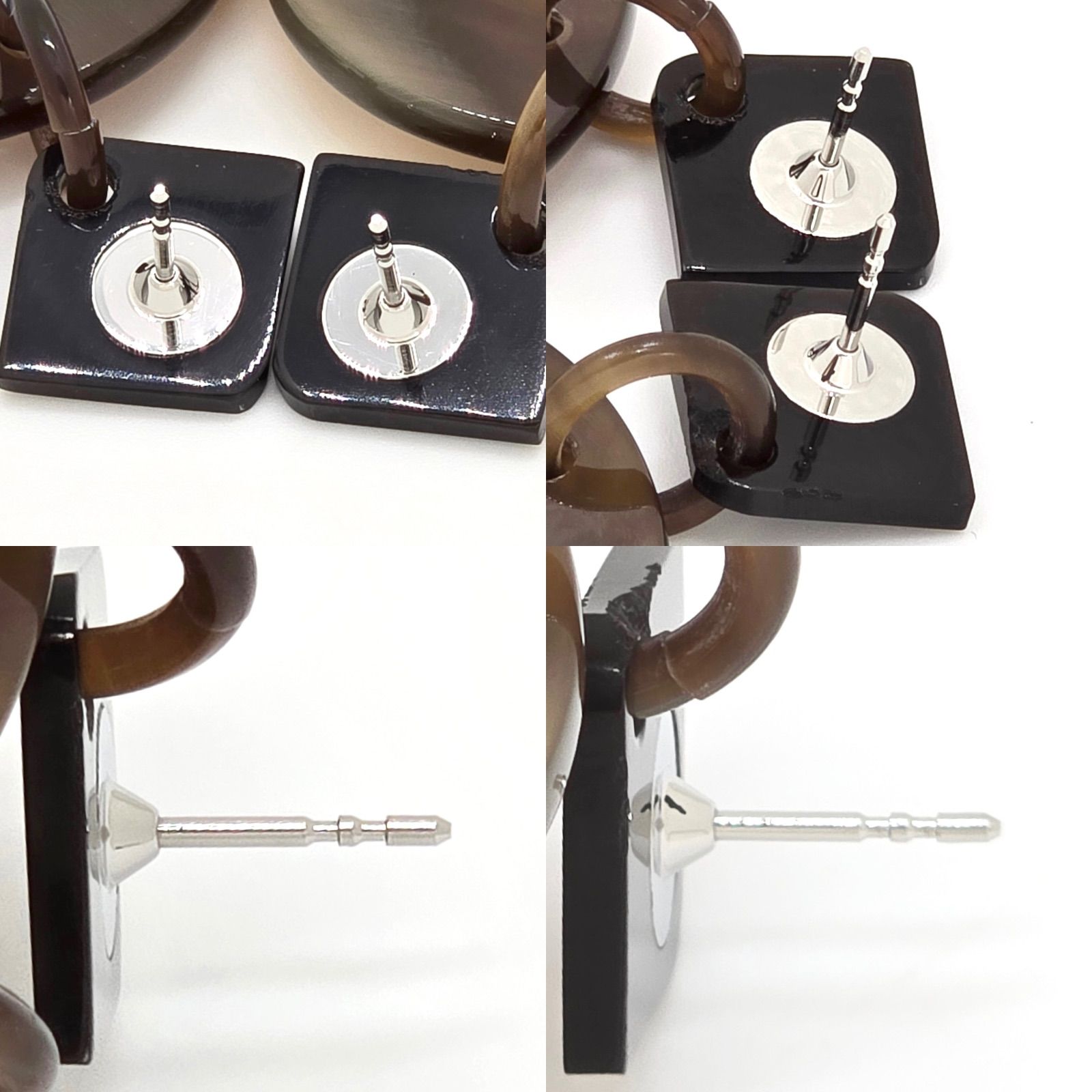 HERMES エルメス ピアス イスム 両耳 バッファローホーン