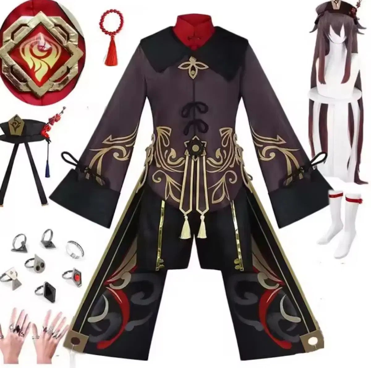 原神 クルミ コスプレ ウィグ フルセット