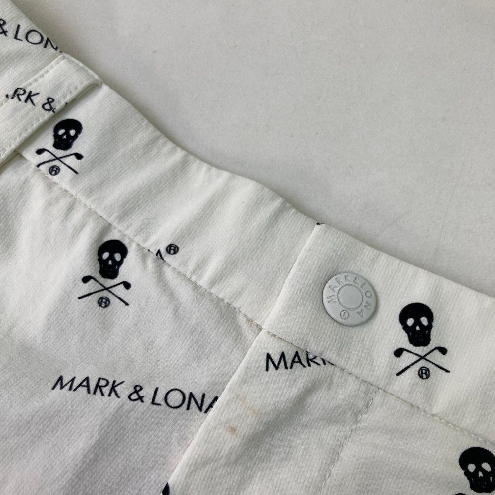 マークアンドロナ MARK&LONA ハーフパンツ スカル　ホワイト Lサイズ サイズ：44 MARK&LONA マークアンドロナ 2023年モデル ハーフ