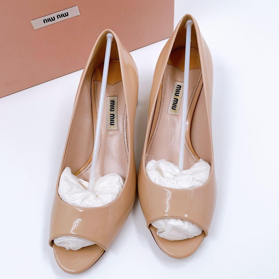 正規品・未使用品】MIUMIU エナメル ビジューヒール パンプス 即日配送 