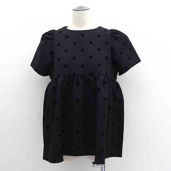 kobe lettuce / コウベレタス ◆セットアップ/ブラウス&amp;パンツ/フロッキードット/ブラック/サイズM C7077 M3980 【レディース/ガールズ/LADY/女性/婦人】 レディースファッション【中古】 [0220533958] KOBE LETTUCE（神戸レタス） パンツ フロッキードットハイウエスト