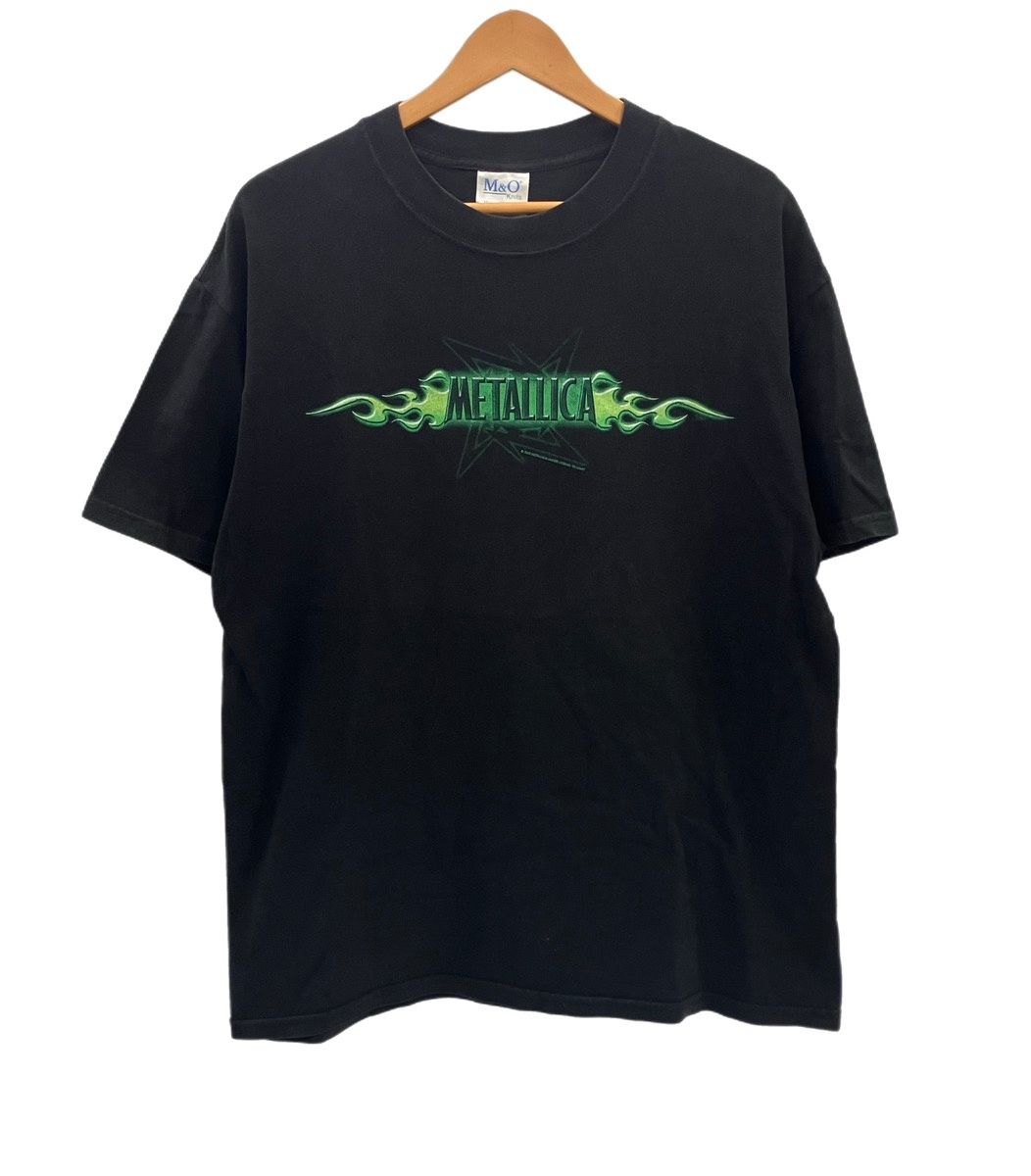 バンド band 00's Early Y2K Mu0026O Metallica メタリカ フレイムロゴ ファイヤーパターン VINTAGE ヴィンテージ Tシャツ ブラック Lサイズ 101MT-4960