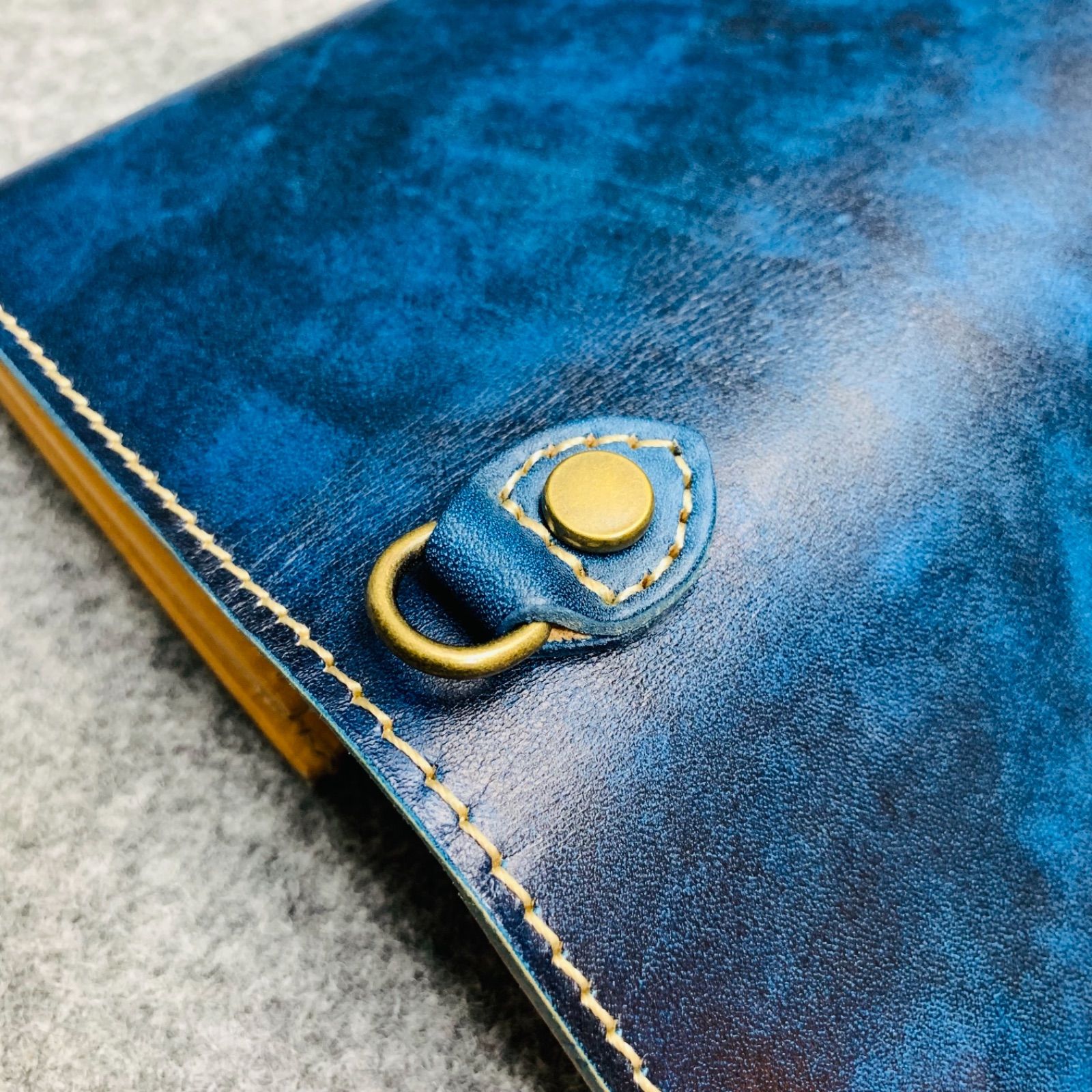 メンズ 財布 長財布 本革 ラウンドファスナー メンズ ヌメ革 手縫い 手