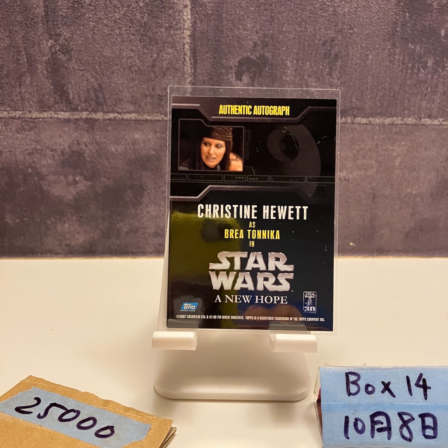 2017 Topps Christine Hewett As Brea Tonnija 直筆サインカード Star Wars 30th Anniversary A New Hope カード