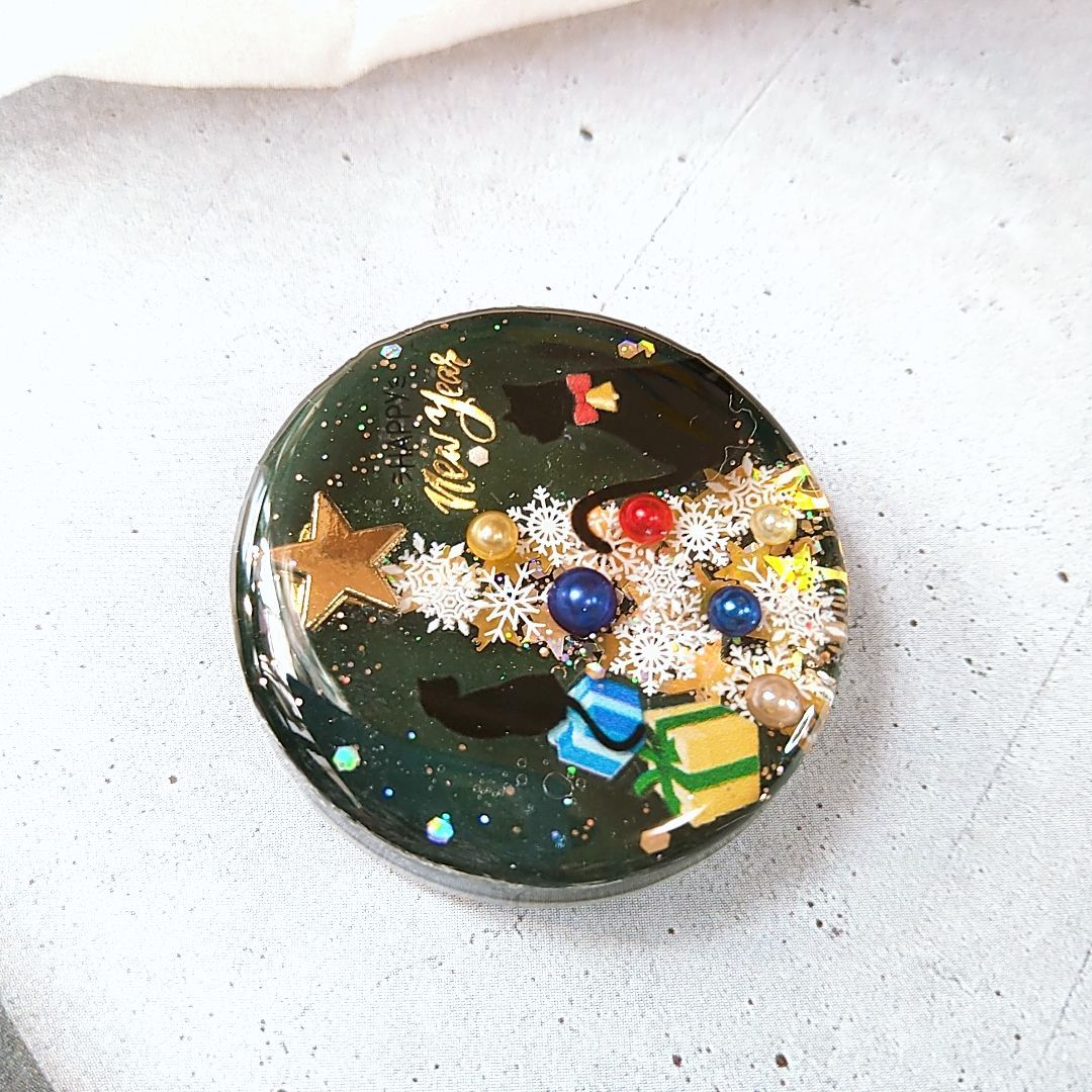 同梱100円引❤️No.2117 レジン ヘアゴム ♡ 猫 ネコ クリスマスツリー No.