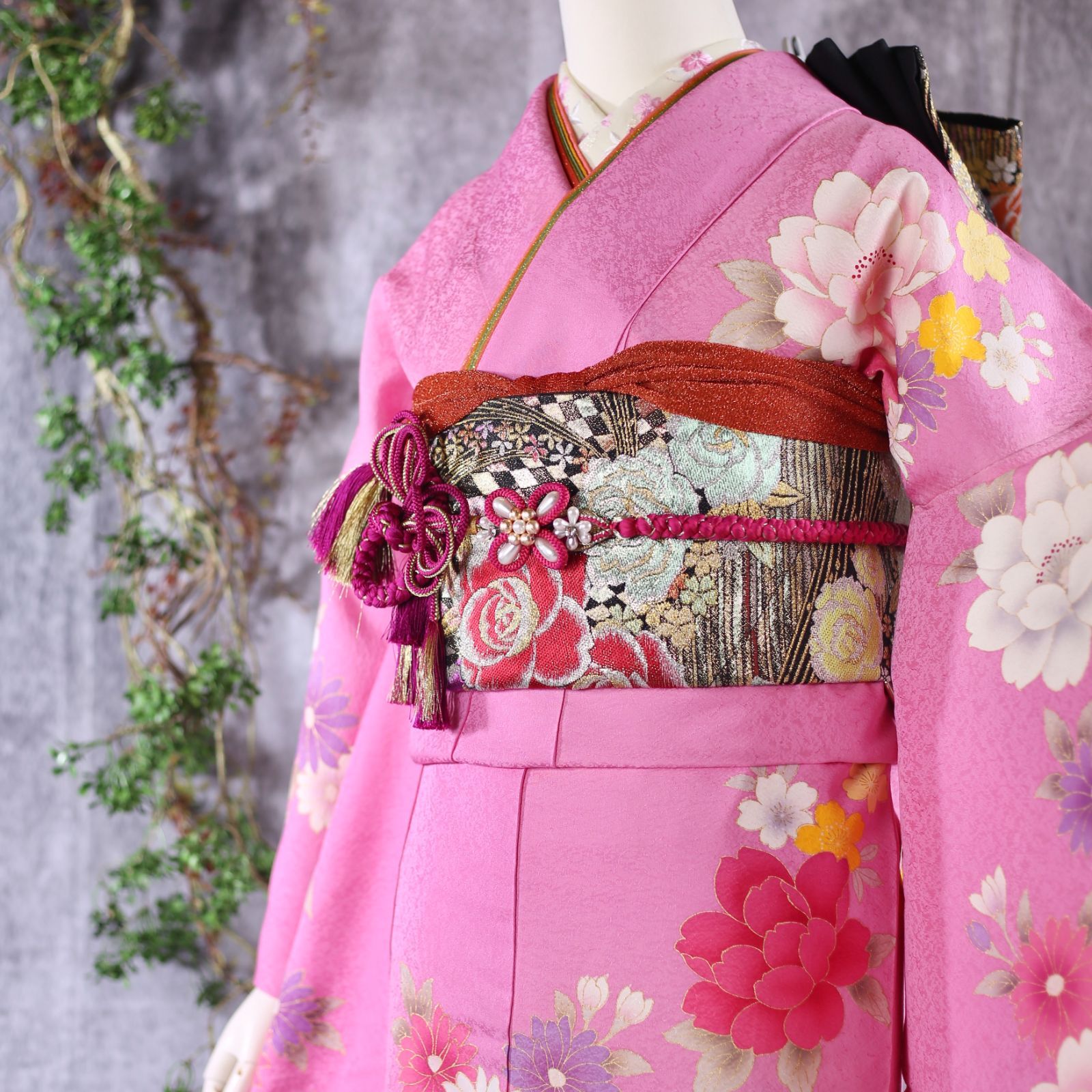 振袖フルセット 桜柄 ピンク 振袖フルセット 桜柄 ピンク