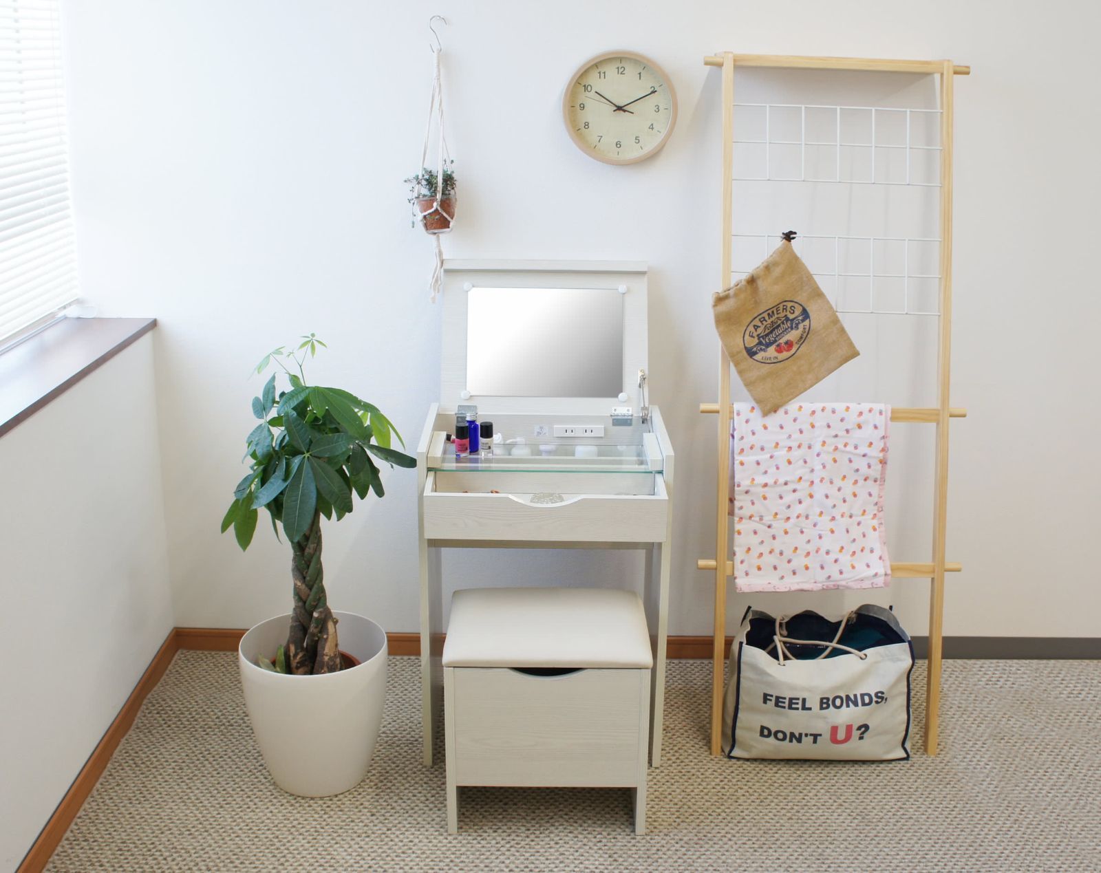 AFC1009379 ドレッサー スツール付 鏡台 化粧台 ミラー 鏡 デスク