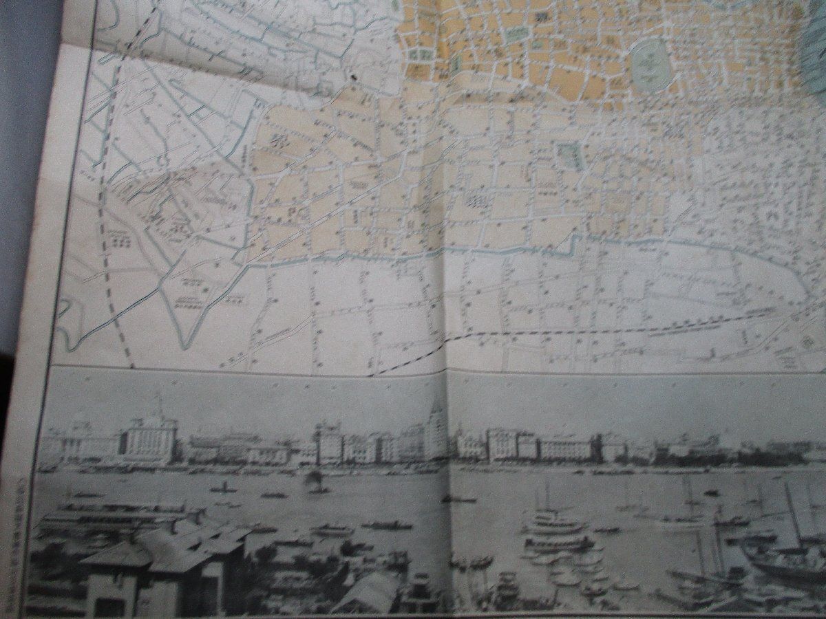 【 全国無料で届け】 戦前古地図 最新上海地図 1枚 昭和7年刊 1万2千分の一 呉淞略図 南京地図