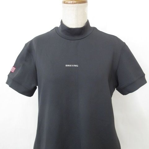 BRIEFING - coco 中古 ブリーフィング BRIEFING レディース ワンピース S 黒 ブラック 半袖 ハイネック サイドロゴ ブリーフィング BRIEFING ゴルフ スポーツウエア ワンピース