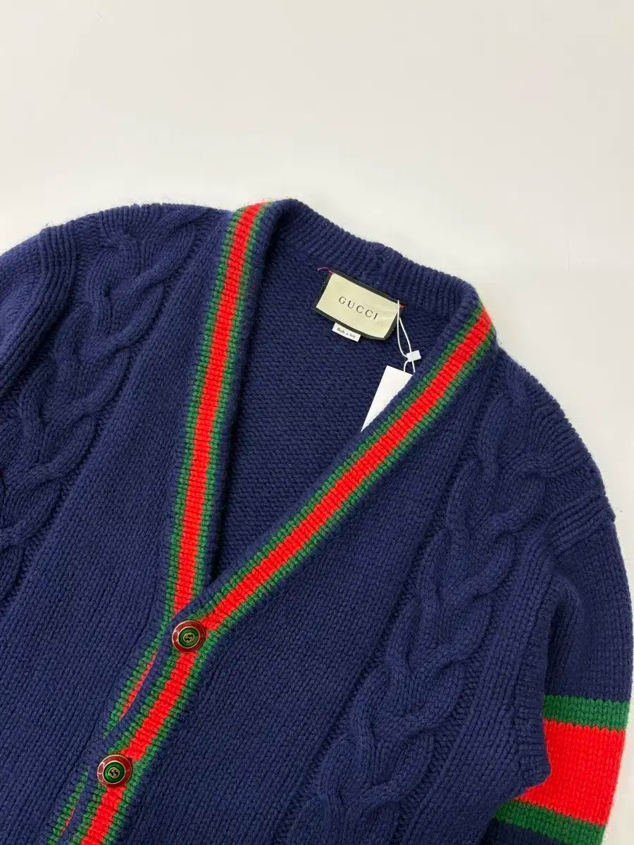 Gucci GUCCI(グッチ) ネイビー ケーブル ニット カーディガン - メルカリ