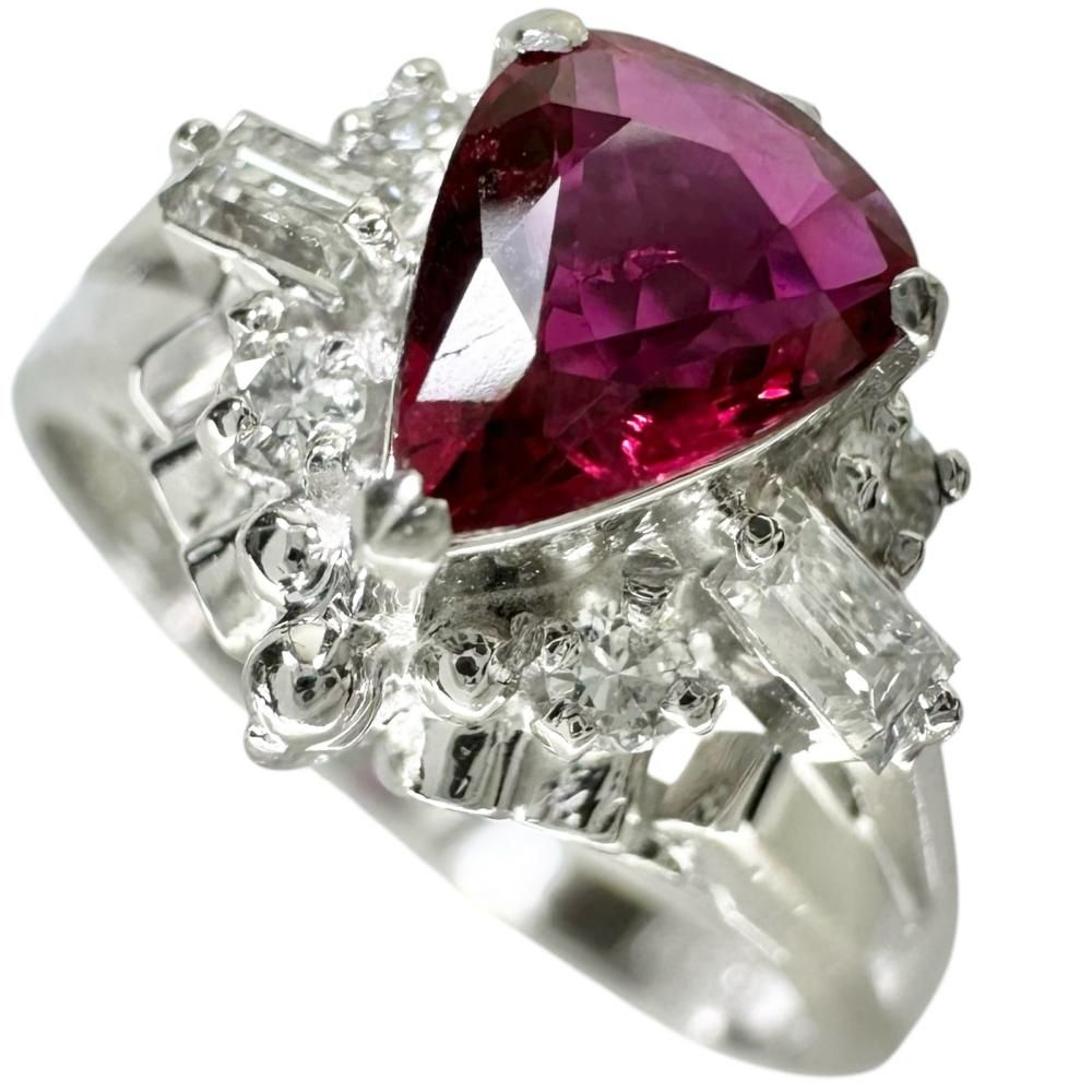 13.5号 ルビー 0.69ct ダイヤモンド 0.21ct リング・指輪 Pt900