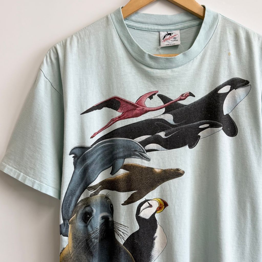 80's USA製 Harlequin アニマルプリント Sea World of TEXAS