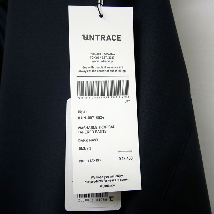 UNTRACE アントレース 国内正規 24SS WASHABLE TROPICAL TAPERED PANTS