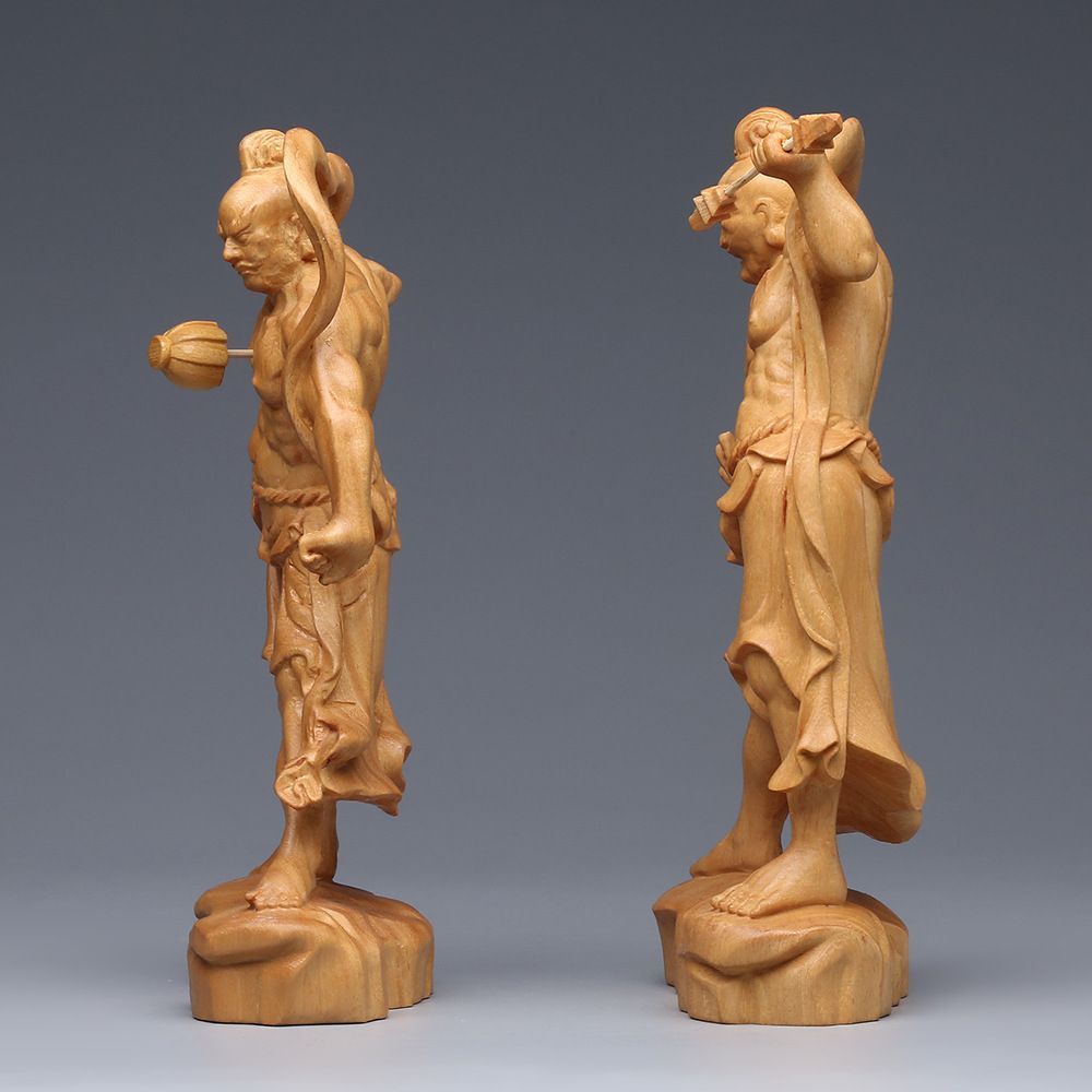 新品 仏教美術 金剛力士像(阿形 吽形)仁王像 極上品 檜木 彫刻 新品 仏教美術 金剛力士像(阿形 吽形)仁王像 極上品 檜木 彫刻