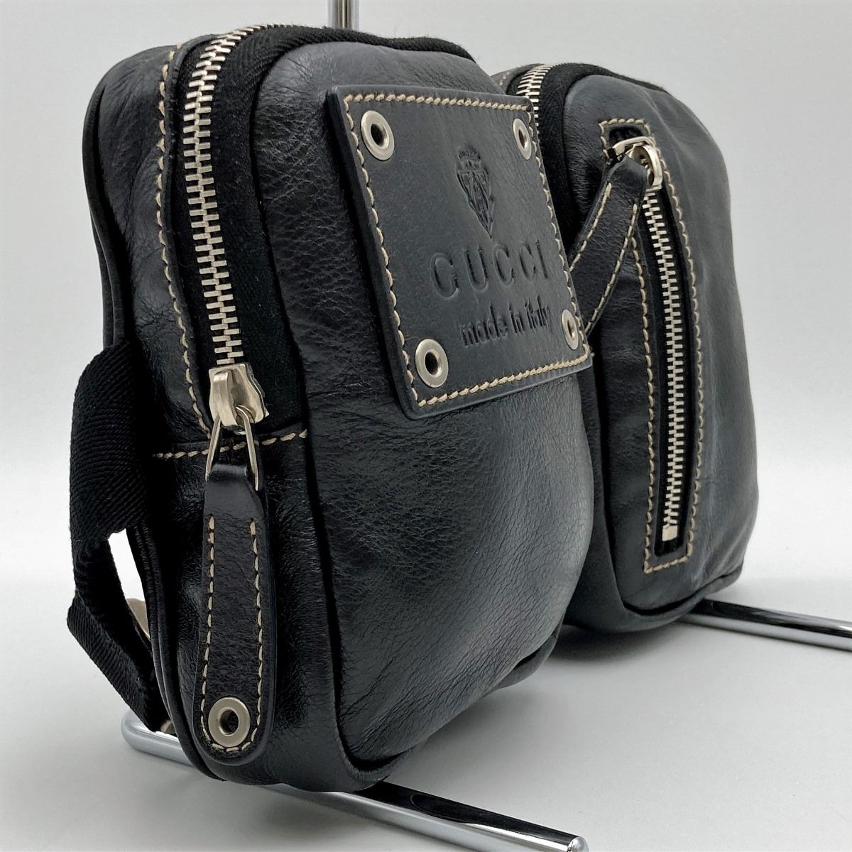 GUCCI　グッチ　ブラック　ボディバッグ ウエストポーチ 美品 GUCCI グッチ 201846 ボディバッグ ウエストポーチ