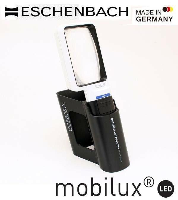 エッシェンバッハ mobiluxLED mobase LEDワイドライトルーペ＆ スタンド 50×75mm 4倍 1511-4M