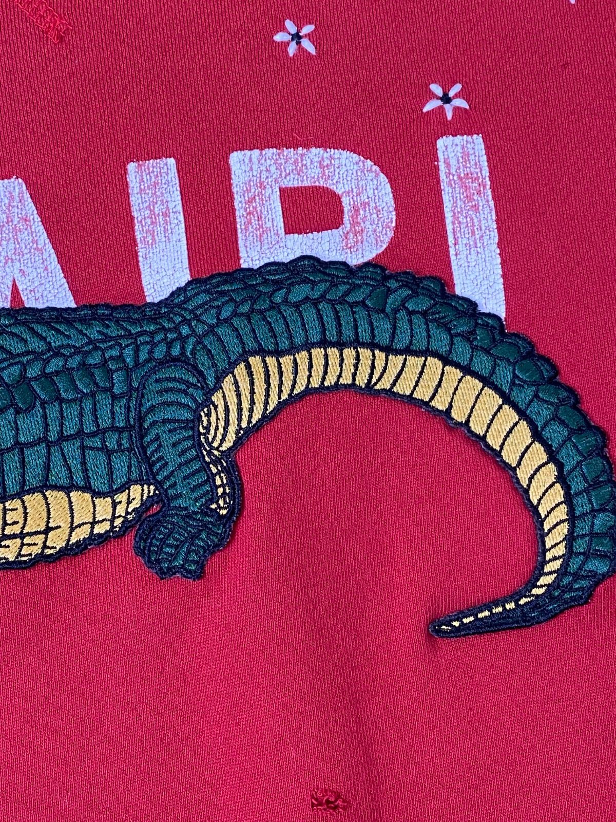 『AMIRI』 アミリ (M) アリゲーター ショットガンスウェット AMIRI アミリ ショットガン加工 アリゲーター パッチワーク