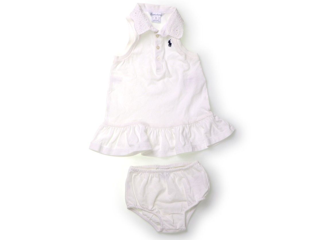 美品 ラルフローレン Ralph Lauren ワンピース 80 女の子 白、紺 子供服 ベビー服 キッズ（1300557）