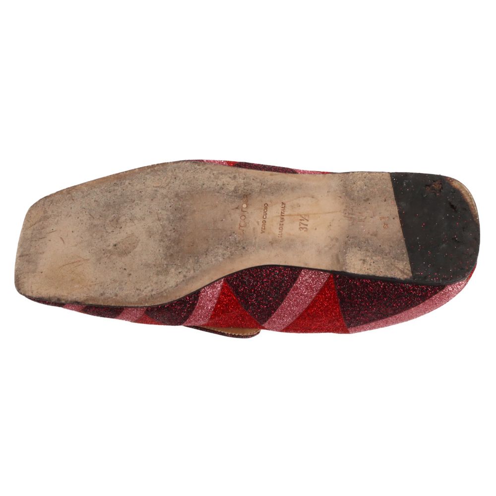 Sergio Rossi (セルジオロッシ) SR1 ロゴプレート ラメ入り ミュール  