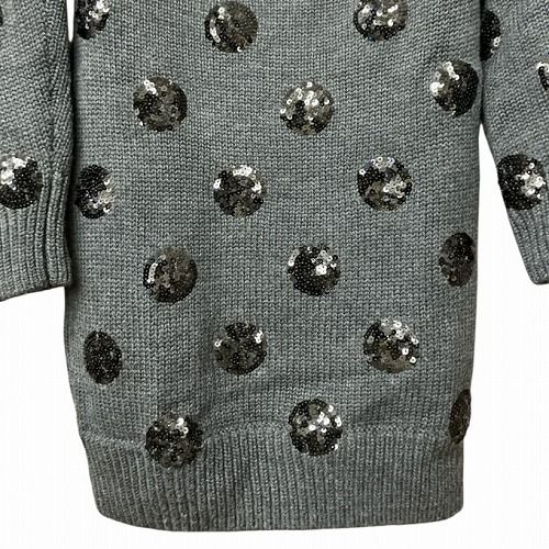 MONSE モンス ドット スパンコール ニット セーター 灰 グレー XS ■GY41 レディース MONSE モンス ドット スパンコール ニット セーター 灰 グレー