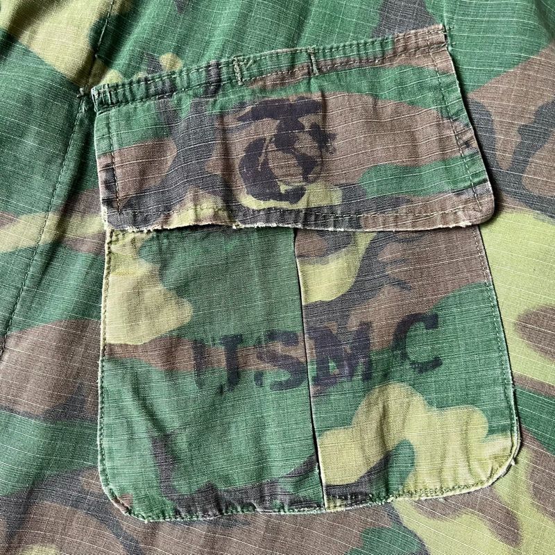 60s US ARMY 米軍実物 4th ERDL グリーンリーフ カモ ジャングル