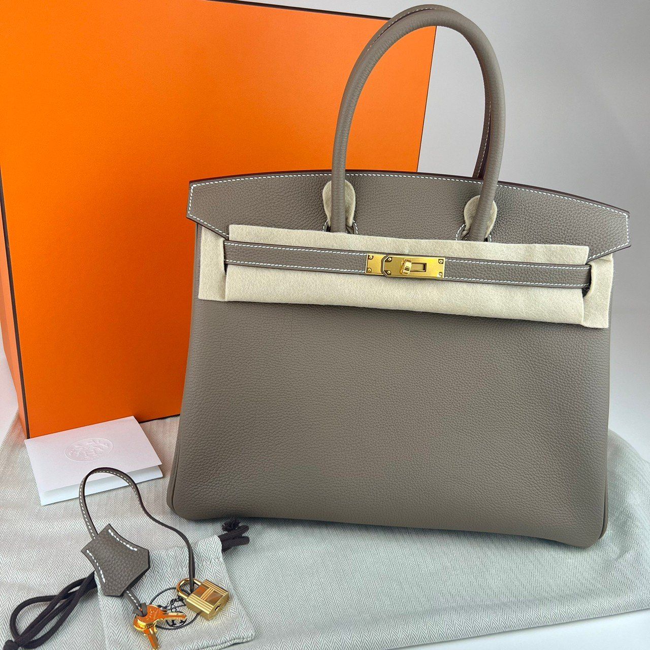 新品未使用 HERMES エルメス Birkin35 バーキン35 Etoupe エトープ GHW ゴールド金具 W刻 Togo トゴ - メルカリ