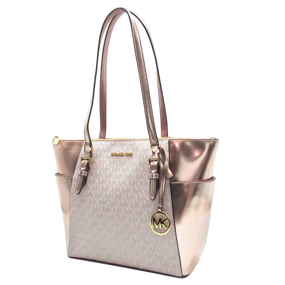 マイケルコース トートバッグ シャーロット MKシグネチャー メタリック  