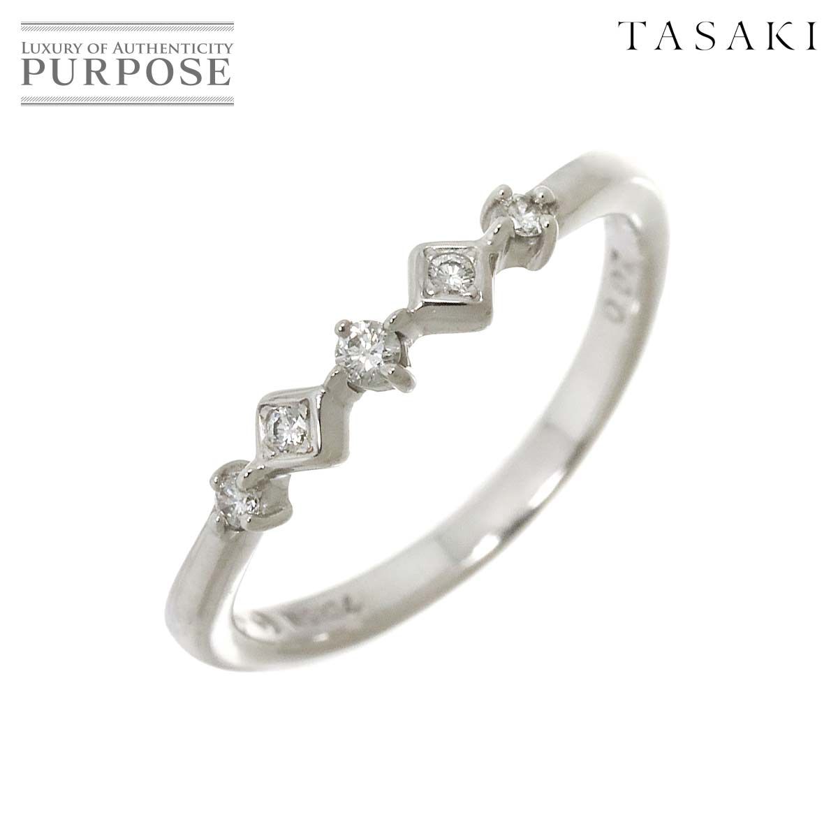 タサキ TASAKI 11号 リング ダイヤ 0.07ct K14 WG ホワイト