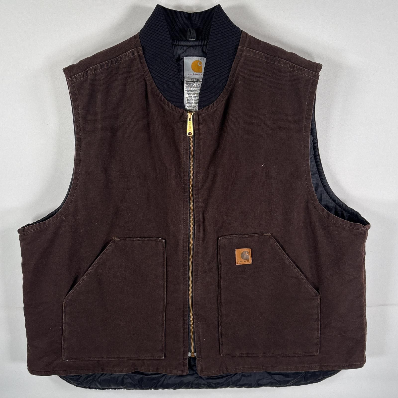 古着 00's/00年代 カーハート Carhartt ダック ベスト ビッグサイズ 襟