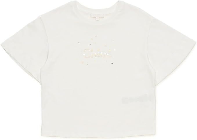Chloe Girls Tee C20111 12Y ＆ 14Y ショートスリーブコットン Tシャツ 117 オフホワイト ウイメンズ対応